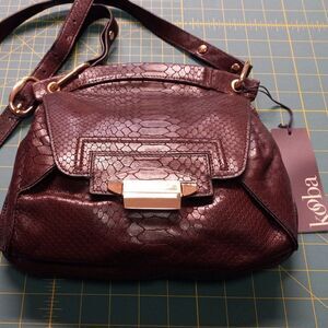 NWT Kooba Leather Crossbody Adjustable strap bag Cottagecore Granny Chic 